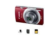 Canon PowerShot ELPH 140 IS Digital Camera, RED With Basic Accessory Bundle