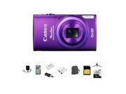 Canon PowerShot ELPH 340 HS Digital Camera, Purple With Advanced Accessory Kit