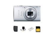 Canon PowerShot ELPH 340 HS Digital Camera, Silver, With Accessory Kit