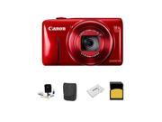 Canon PowerShot SX600 HS Digital Camera RED With Accessory Bundle #9342B001 A