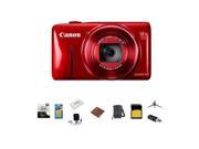 Canon PowerShot SX600 HS Digital Camera RED With Advanced Accessory Bundle