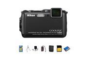 Nikon Coolpix AW120 Digital Camera, Black With Upgrade accessory Bundle #26465 B
