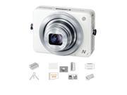 Canon PowerShot N Digital Camera, 12.1 MP White With Advanced Accessory Kit
