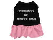 Property Of North Pole Dog Dress - Black With Pink/large