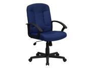 Flash Furniture Mid-Back Navy Fabric Task and Computer Chair with Nylon Arms