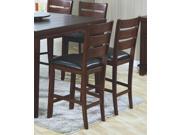 Dark Oak 40 H Pub Chair With A Leather Look Seat 2Pcs by Monarch