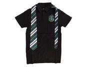Harry Potter Slytherine Black Costume Uniform Polo with Tie