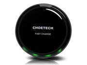 CHOETECH Circle QI Fast Charge Wireless Charger for Samsung Galaxy S7, S7 Edge, Note 5, Note 7, S6 Edge+ and All Qi-Enabled Devices - Black