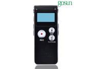 Newest Steel Cover Rechargeable Portable 8GB Voice Activated Digital Voice Recorder With Mp3 Player Black Color Support 22 Country Languages