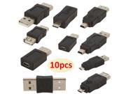 10pcs OTG 5 pin F M mini changer adapter converter USB male to female micro USB