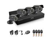 ZOSI 4CH Full D1 960H Recording Home Security DVR with 4PCS HD 800TVL 24IR Outdoor Day Night Color CMOS Cameras 65ft Night Vision Surveillance Smart Security Ki