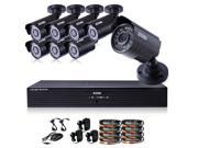ZOSI 8CH CCTV System Kit 2CH D1 6CH CIF Recording Home Security DVR with 8PCS HD 800TVL 24IR Outdoor Day Night Color CMOS Cameras 65ft Night Vision Surveillance