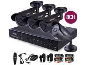 ZOSI New 8CH DVR H.264 Level HDMI Output DVR All in One Security System with 4PCS 960H 1000TVL 42IR Outdoor CCTV Kit
