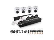 ZOSI 8CH P2P CCTV System Kit Recording Home Security DVR with 960H 1000TVL Day Night Color CMOS Cameras Long Night Vision 4PCS Bullet 4PCS Dome Waterproof Smart