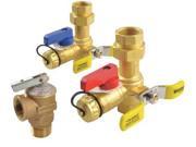 RTG20220AB Tankless Service Clean Brass Valve Kit with Relief Valve