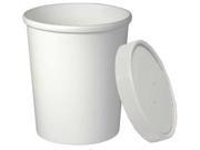 SOLO Cup Company H4325 2050 Flexstyle Double Poly Paper Containers 32oz White 25 Pack 20 Packs Carton