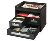 Victor Wood Tidy Tower Organizer Midnight Black Collection by Victor Technology