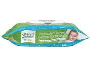 SEVENTH GENERATION 34208 Baby Wipes Unscented White PK12