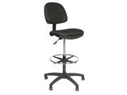 Drafting Chair Height 24 to 34 1 2 Fabric Black 1FAU9