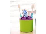 Creative porous couple multifunction desktop pen holder toothbrush toothpaste green