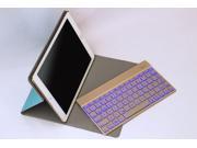 Bluetooth 3.0 Wireless Keyboard Case Cover With RGB LED backlight For ipad Air2 F16S Gold