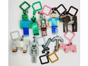 10pcs Multi pattern 10cm Minecraft Micro World Hanger Keychain Keyring Clip Figures Games Toys