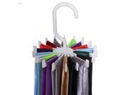 Storage Holders Rotating Tie Rack Adjustable Tie Hanger Holds 20 Neck Ties Tie Organizer White