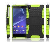 Tire Style Tough Rugged Dual Layer Hybrid Hard KickStand Slim Armor Case for Sony Xperia Z3 Kick Stand Duty Armor Mobile Phone Bags