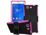Tire Style Tough Rugged Dual Layer Hybrid Hard KickStand Armor Case for Sony Xperia Z4 Compact Z4 Mini Kick Stand Duty Armor Bag