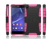 Luxury Hybrid Rugged Armor Hard Cover Heavy Duty Stand Design Tire Shell Case for Sony Xperia Z2 L50W D6502 D650 D6503