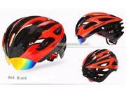Ultralight Cycling Helmet MTB Bike Helmet Integrally Molded Glasses Special Helmet 3 Lenses TK051