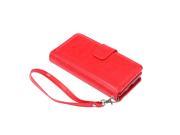 Flip PU Leather Wallet Fission Type Case with 5 ID Credit Card Pockets for Apple iPhone 5S SE