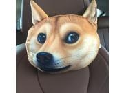 30*22cm 3D Animal Car Pillow Head Neck Travel Seat Pillow Plush Creative 3D Dog Face Throw Pillows
