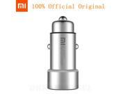 100% Original Xiaomi MI Car Charger Metal Appearance Dual USB Output Quick Charger Adapter For iPhone 5 5S 6 6S For Samsung Etc