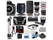 Canon Rebel T5 18 55 75 300 4 Lens Kit 48GB Flash Battery Case Tripod Kit More