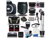 Canon Rebel T5i 700D 18 55 3 Lens Kit 64GB Reader Flash Battery Tripod Kit More