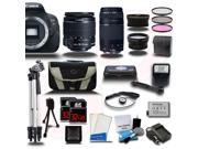 Canon Rebel T5i 700D 18 55 75 300 4 Lens Kit 64GB Reader Flash Battery Tripod Kit More