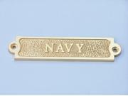 Solid Brass Navy Sign 6"