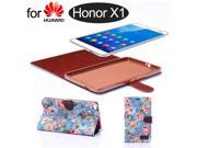 Luxury Floral pattern wallet cover case for HuaWei MediaPad X1 Tablet case Honor X1 Phone case