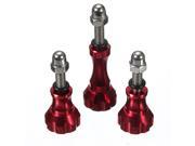 New 3PCS Red CNC Aluminum Stainless Thumb Knob Bolts Nut Screw Kit Set for Gopro HD Hero 2 and Hero 3