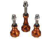 New 3PCS Golden CNC Aluminum Stainless Thumb Knob Bolts Nut Screw Kit Set for Gopro HD Hero 2 and Hero 3