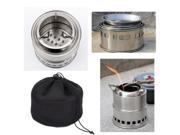 Mini Outdoor Camping Stainless Wood Burning Solidified Alcohol Cooking Stove Outdoor Cooking Picnic BBQ