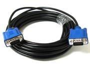 30FT 15 PIN SVGA SUPER VGA Monitor M Male 2 Male Cable BLUE CORD FOR PC TV