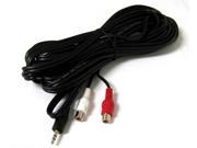 25FT 3.5mm Stereo to 2 Dual RCA Female Y Adapter Cable