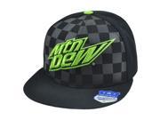 UPC 020841010068 product image for Mtn Mountain Dew Checkered Fountain Drink Soda Snapback Flat Bill Hat Cap Black | upcitemdb.com