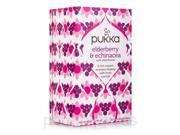 Pukka Herbal Teas Tea Organic Elderberry and Echinacea 20 Bags Case of 6 Herbal Tea