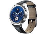Huawei Smart Watch Silver Stainless Steel Classic Version with Black Leather Strip Smartwatch Silver