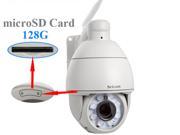 Sricam SP008B 128G TF Card Record Dome Camera Security IR 50 Meter Security Camera White