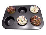 Evelots 6 Cup Non-stick Metal Muffin Pan Durable Baking Supplies(10" X 7" X 1")
