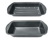 Evelots 2 Piece Non Stick Meatloaf Pan Drains Fat As It Cooks - Cooking & Baking